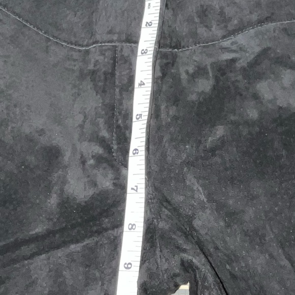 Bebè Black Leather Suede with Embroidered Detail on flared/scalloped  bottoms - Picture 8 of 12